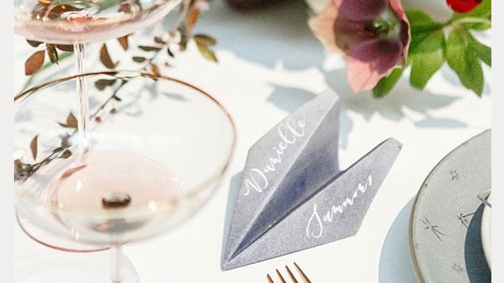 Paper Airplane Inspired Place Cards