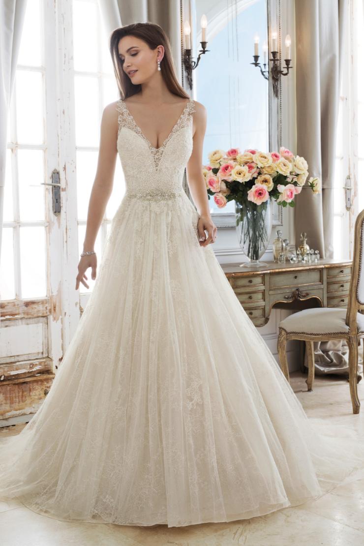 V-Neck Wedding Dress with Illusion Lace Straps Demeter