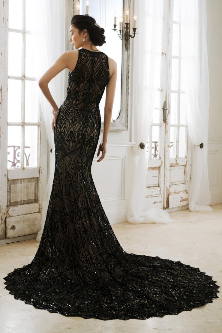 Fit and Flare Wedding Gown with Glamorous Geometric Detailing Raven