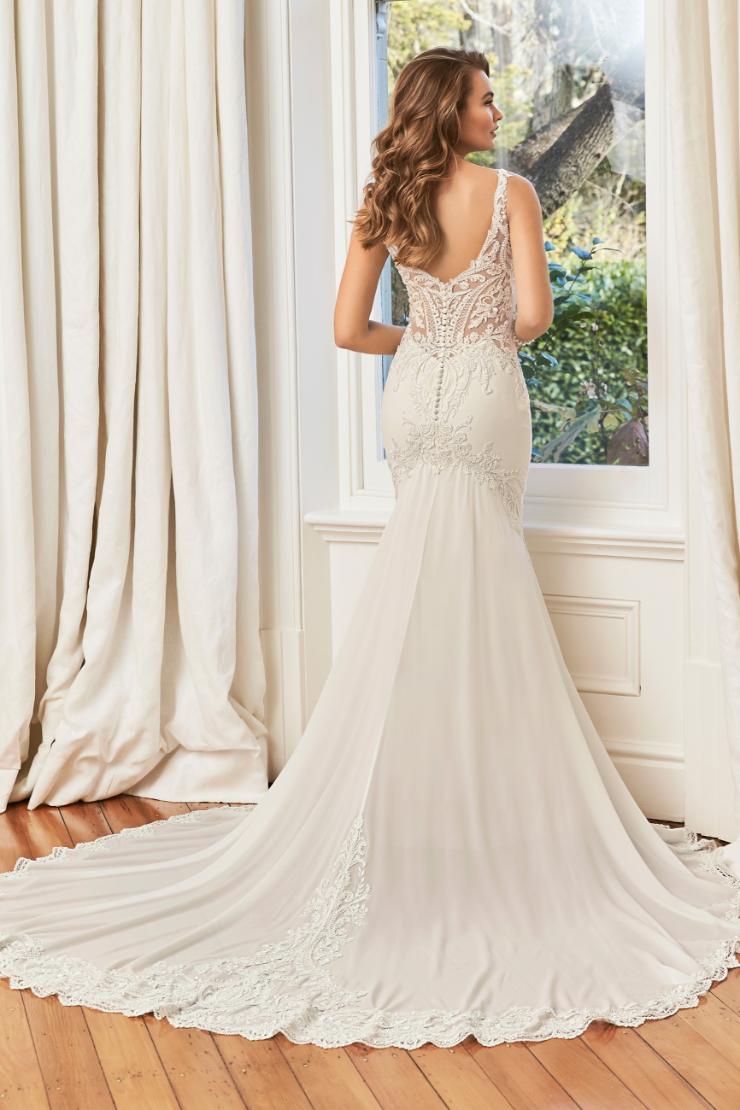 Effortless Chiffon Fit and Flare Wedding Gown Summer