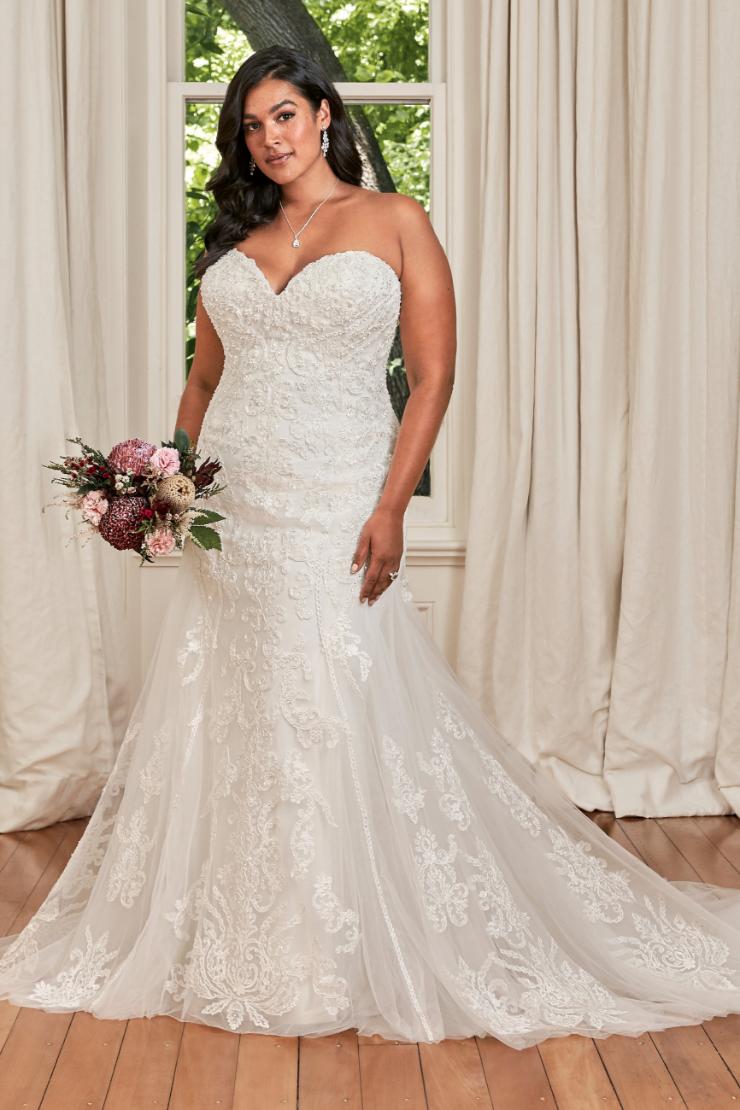 Classic Wedding Gown with Vertical Lace Deanna