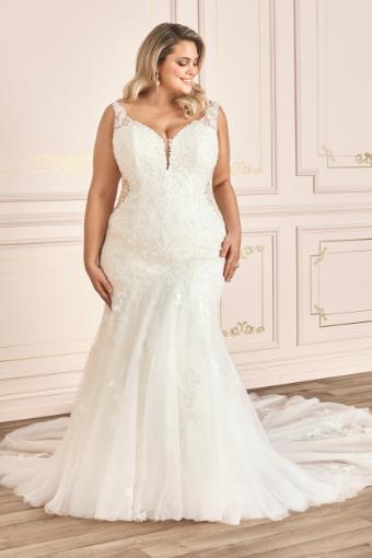Floral Lace Wedding Dress with Sheer Train Roberta