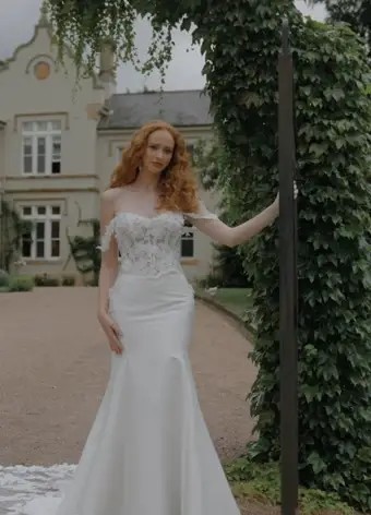 Enchanting Wedding Dress with Unique Train Dove $1 autoplay loop mute thumbnail