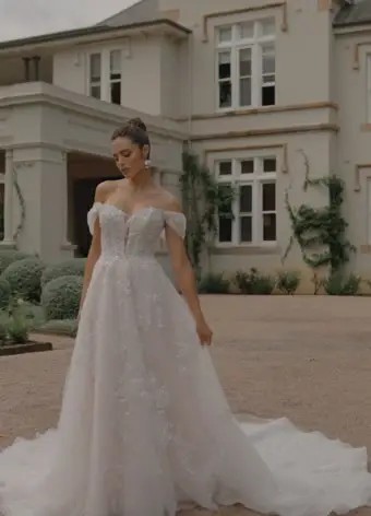 Dreamy Wedding Dress with Lace-Up Back Astrid $1 autoplay loop mute thumbnail