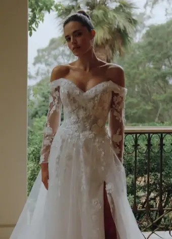 Vintage Wedding Dress with Long Sleeves Winnie $1 autoplay loop mute thumbnail