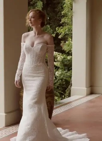 Lace Wedding Dress with Long Sleeves Nadine $1 autoplay loop mute thumbnail