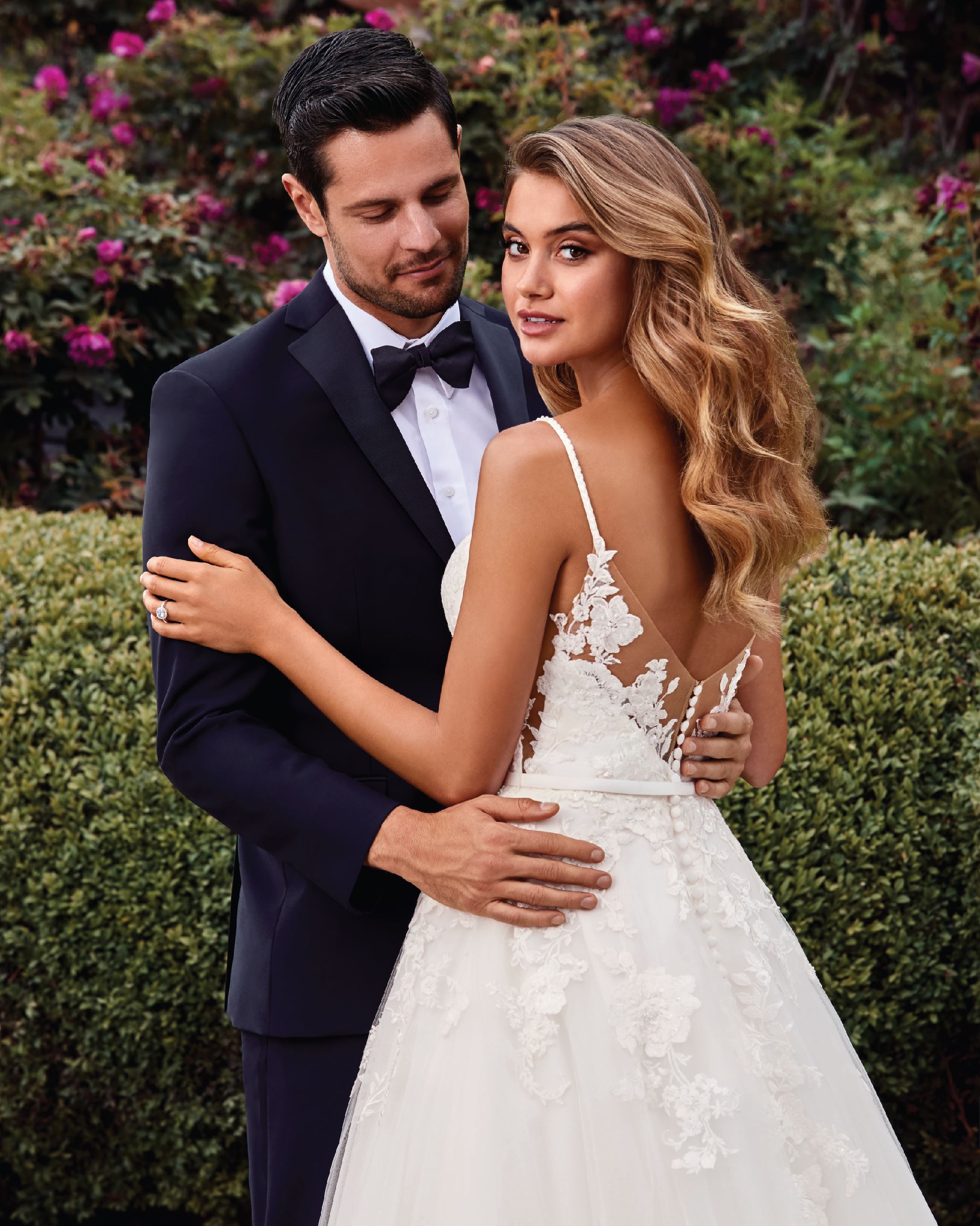 sophia tolli black and white wedding dress