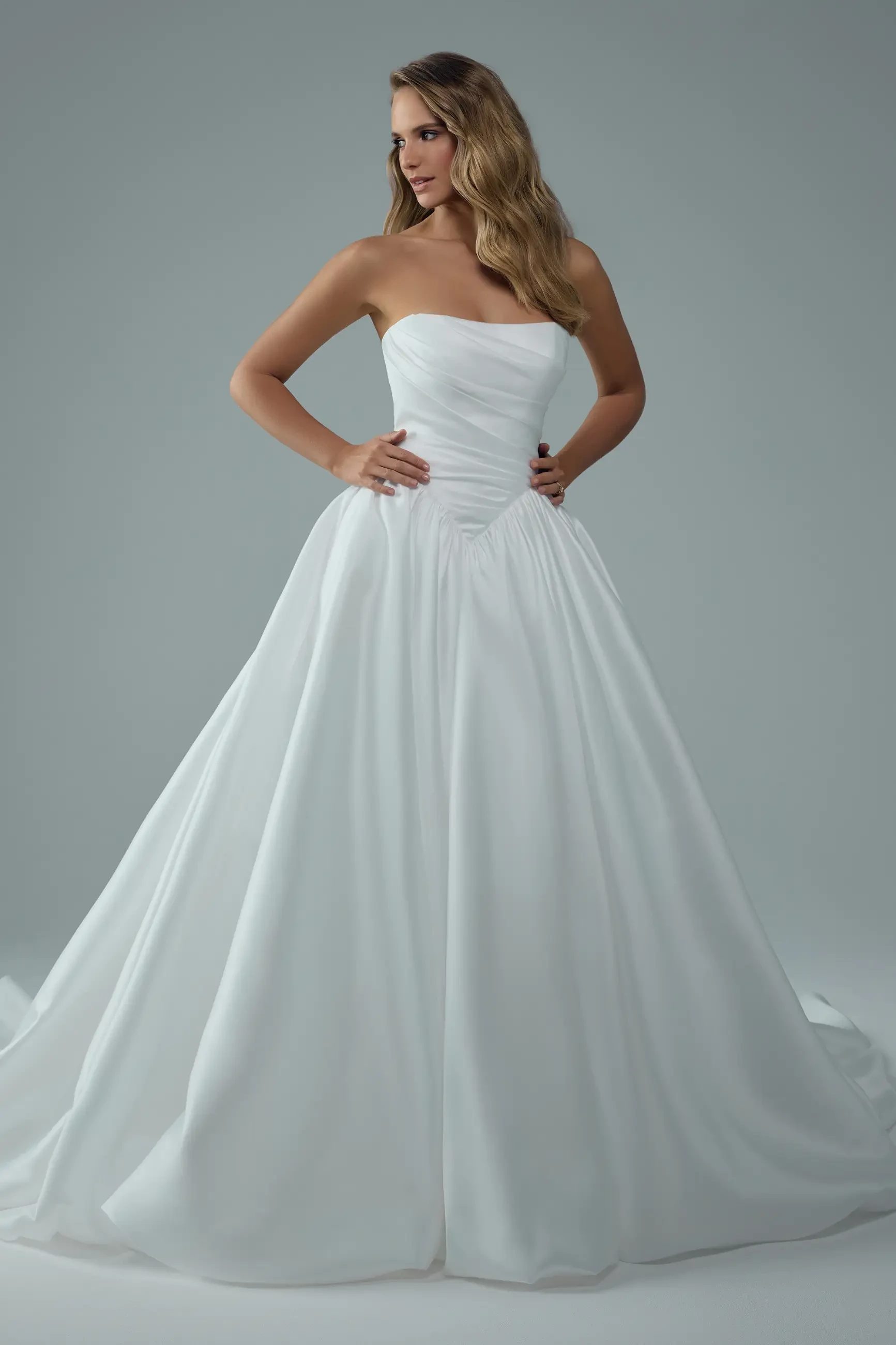 Strapless Ballgown Wedding Dress with Bubble Hem Jazz $1 autoplay loop mute thumbnail