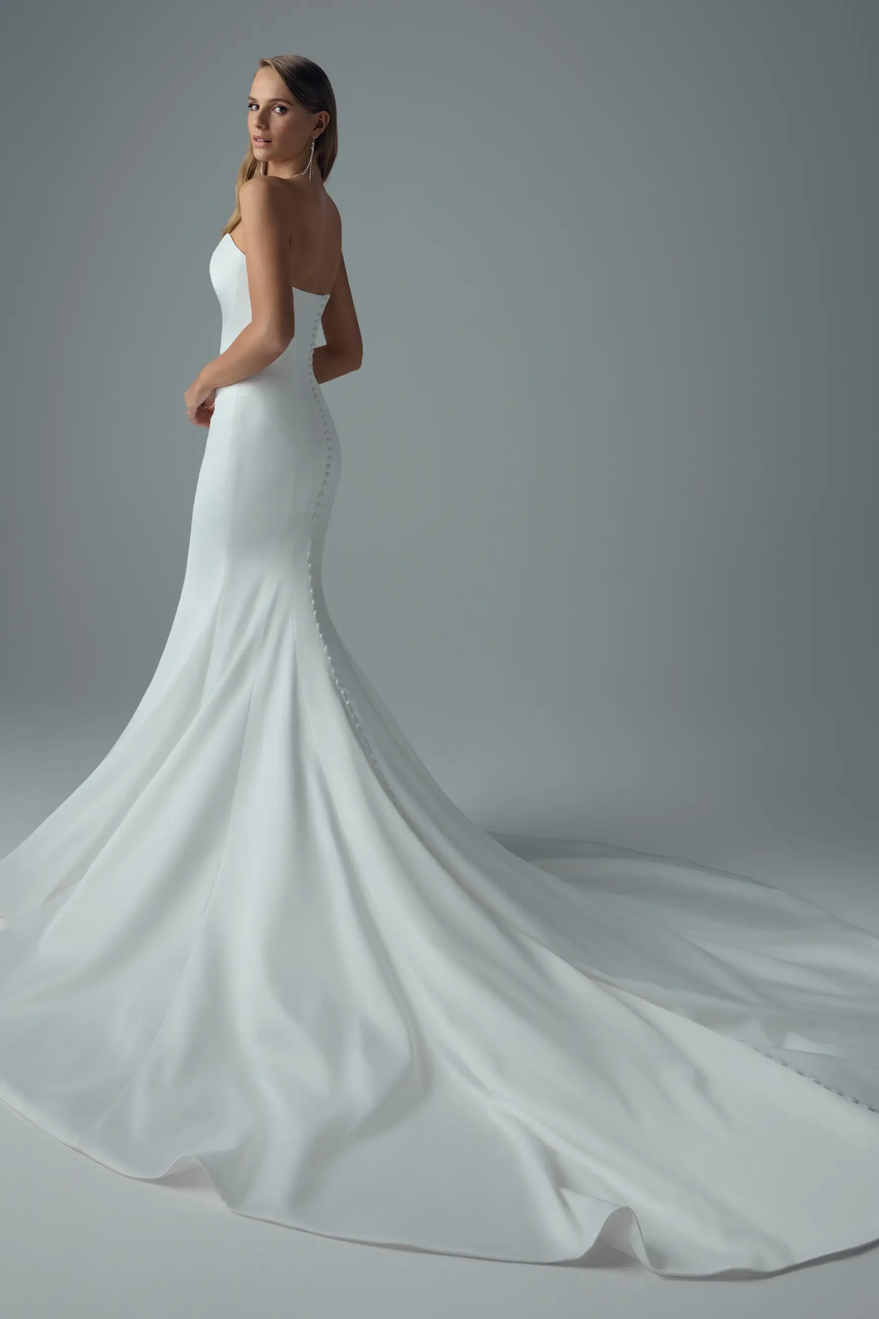 Minimalist Wedding Dress with Scoop Neckline Athena $1 autoplay loop mute thumbnail