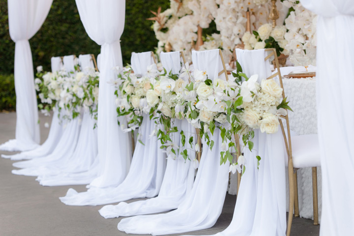 12 Beautifully Draped Fabric Wedding Chair Ideas ~ we ❤ this! moncheribridals.com