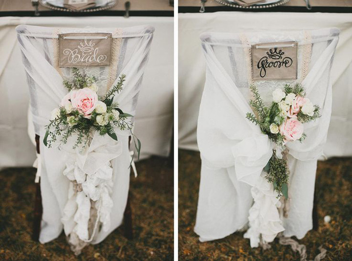 12 Beautifully Draped Fabric Wedding Chair Ideas ~ we ❤ this! moncheribridals.com