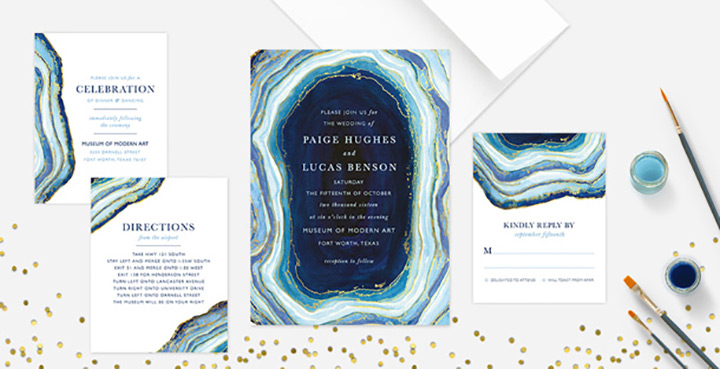 agate wedding invitations