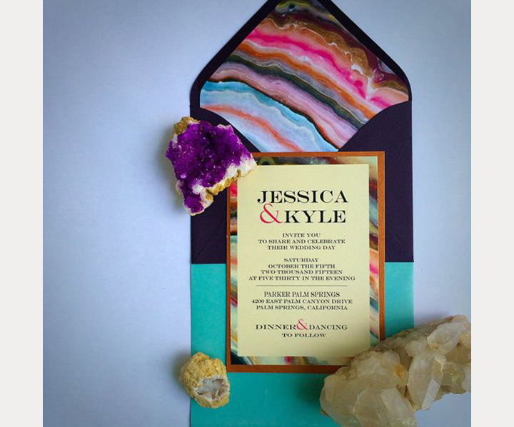 geode wedding invitations