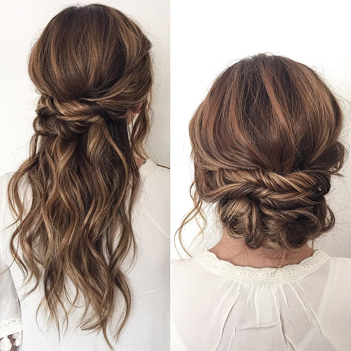 twisted half up half down and updo ~ we ❤ this! moncheribridals.com