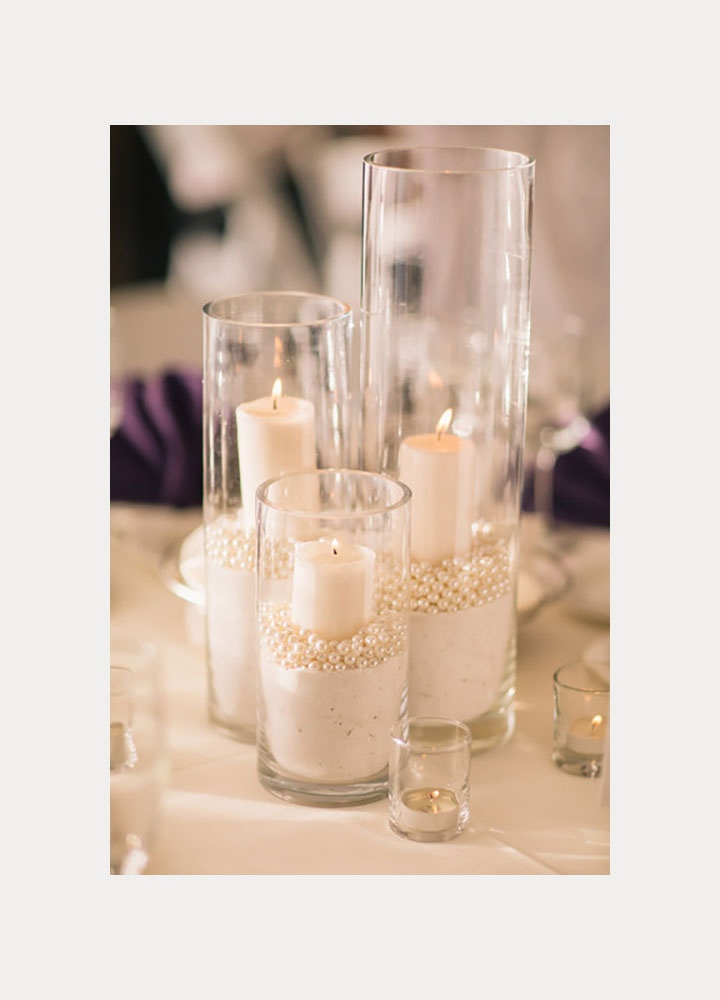 Elegant DIY Pearl and Candle Centerpieces