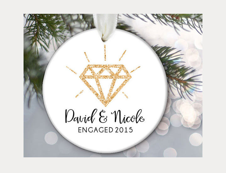 custom engagment ornament 