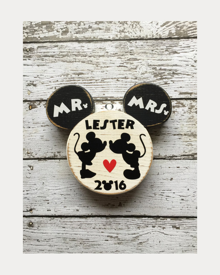 custom wedding disney ornament