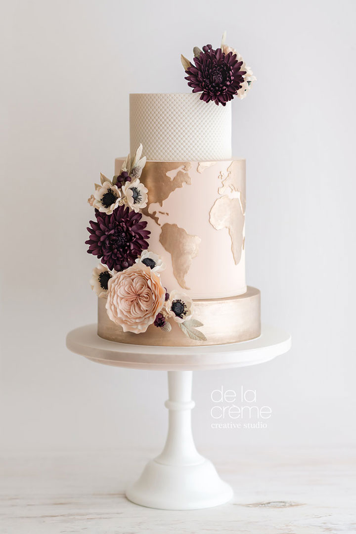 Blush & Rose Gold Wedding Cake Trio