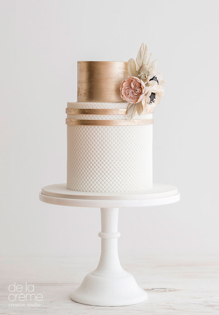 Blush & Rose Gold Wedding Cake Trio