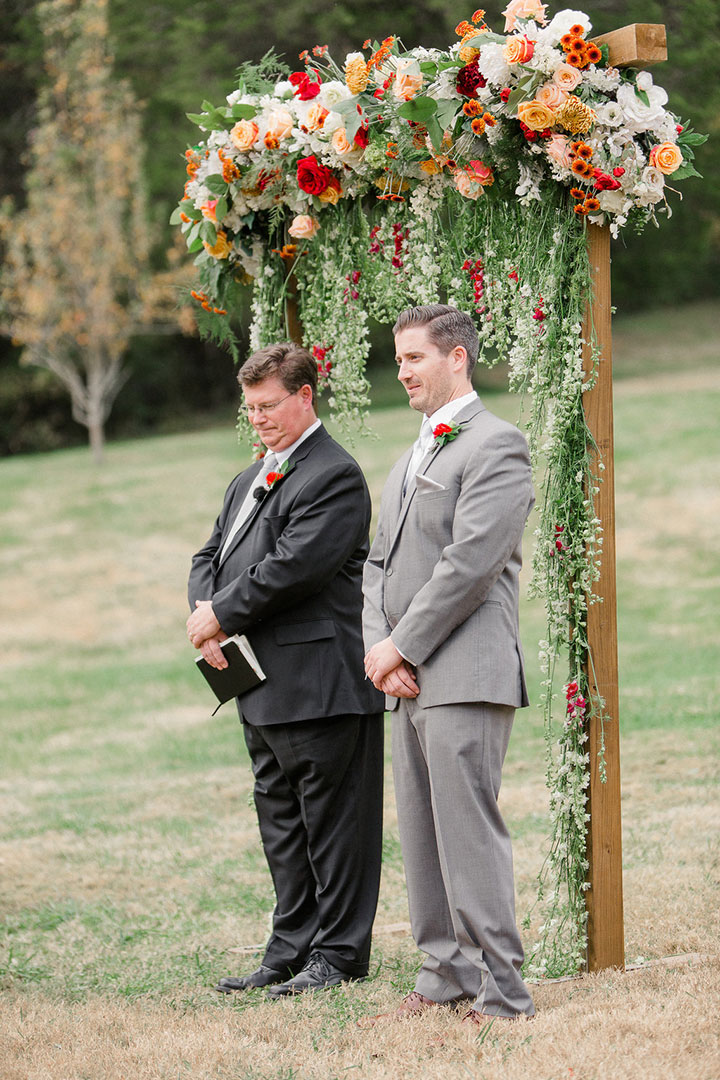 Floral Waterfall Ceremony Arch