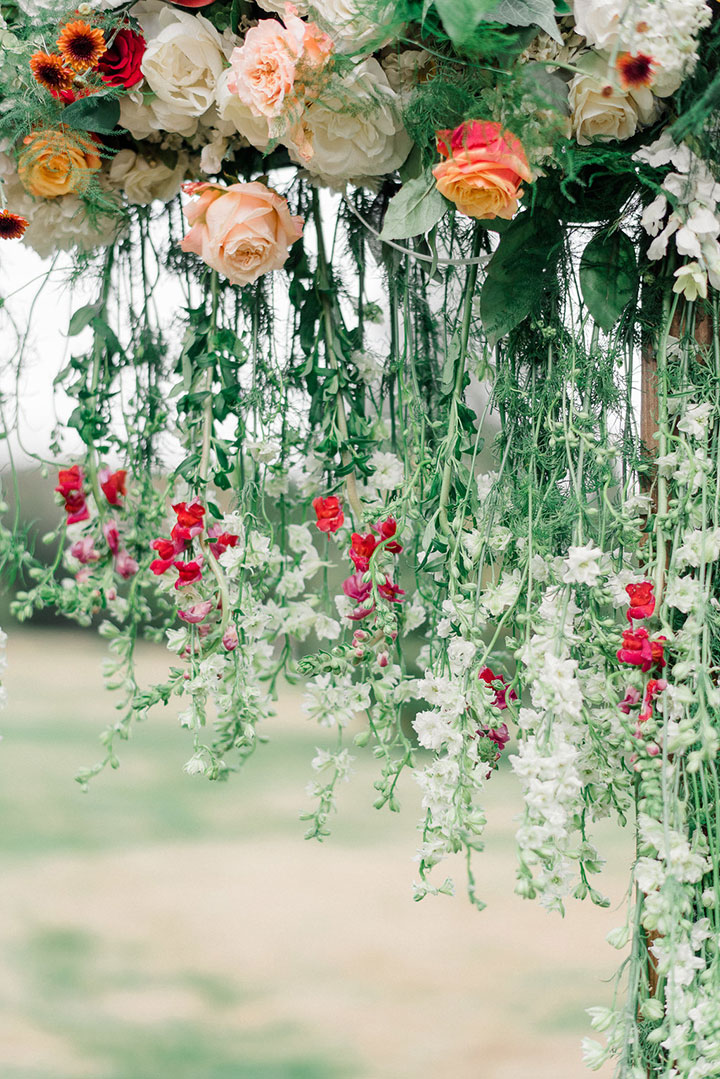 Floral Waterfall Ceremony Arch