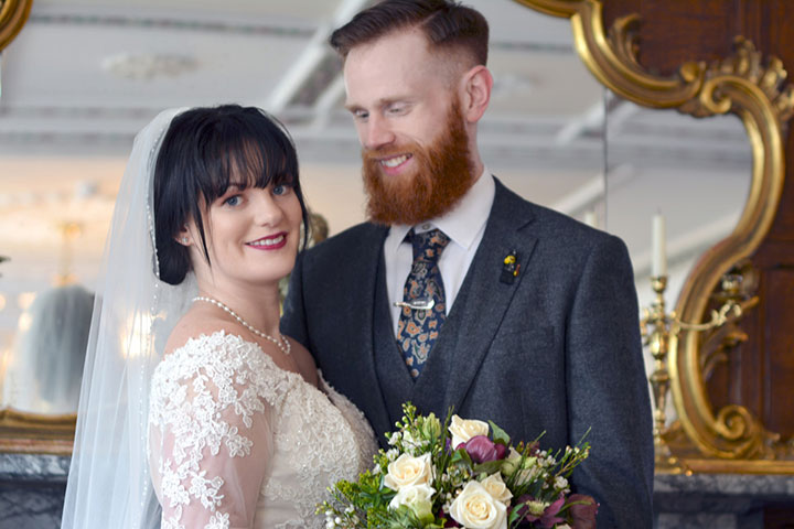 Off the Shoulder Elegance In Sophia Tolli Riona Wedding Gown