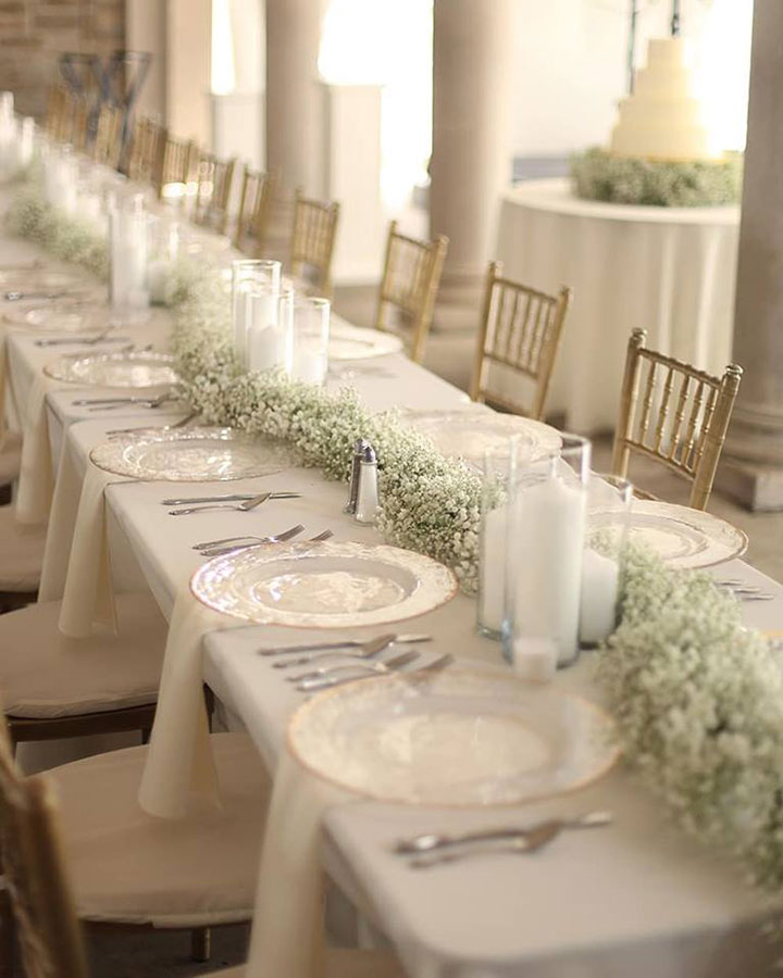 Elegant Understated Gypsophila As Wedding Decor