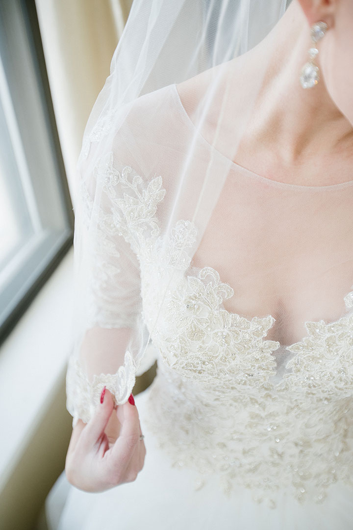 Ballerina Bun + Red Lip + "Andria" = Winter Wedding Perfection