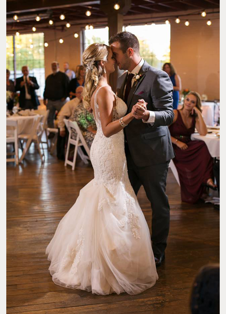 Bride Wears Sophia Tolli "Margot" For Her Early Autumn Wedding In Indiana 