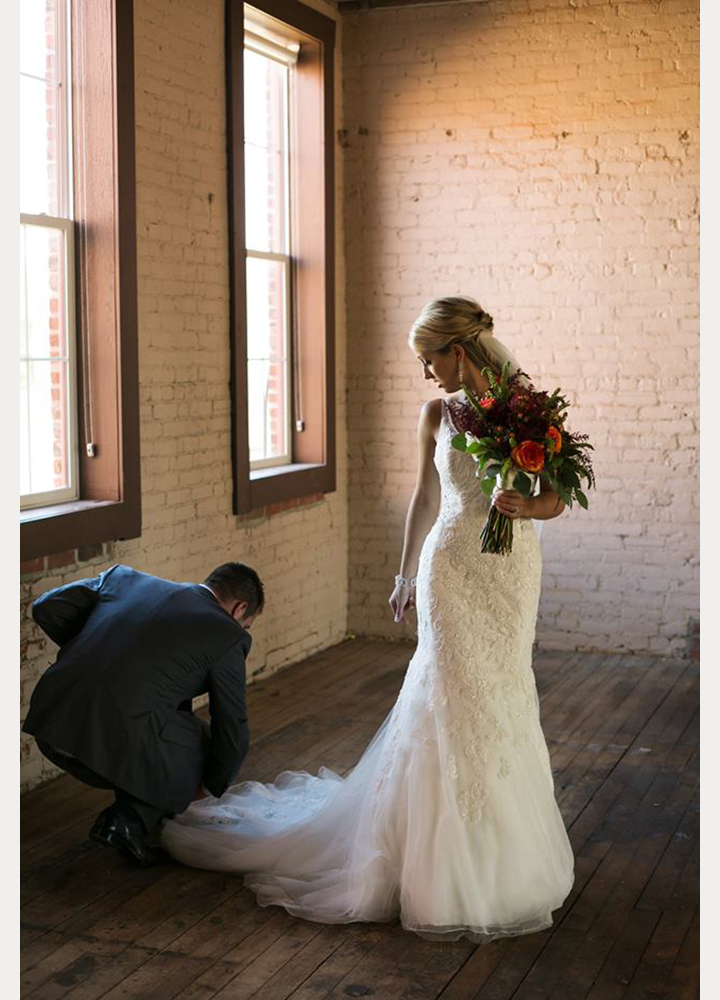 Bride Wears Sophia Tolli "Margot" For Her Early Autumn Wedding In Indiana 