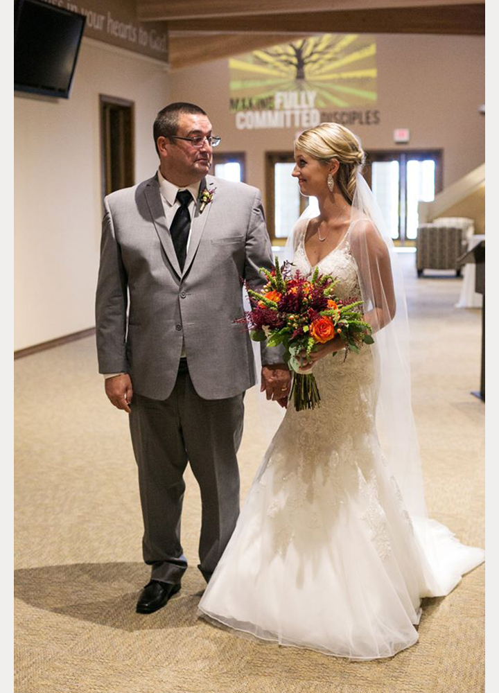 Bride Wears Sophia Tolli "Margot" For Her Early Autumn Wedding In Indiana 