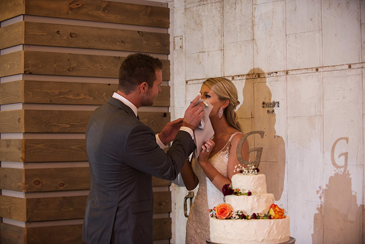 Bride Wears Sophia Tolli "Margot" For Her Early Autumn Wedding In Indiana 