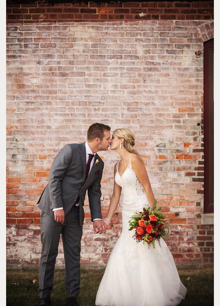 Bride Wears Sophia Tolli "Margot" For Her Early Autumn Wedding In Indiana 
