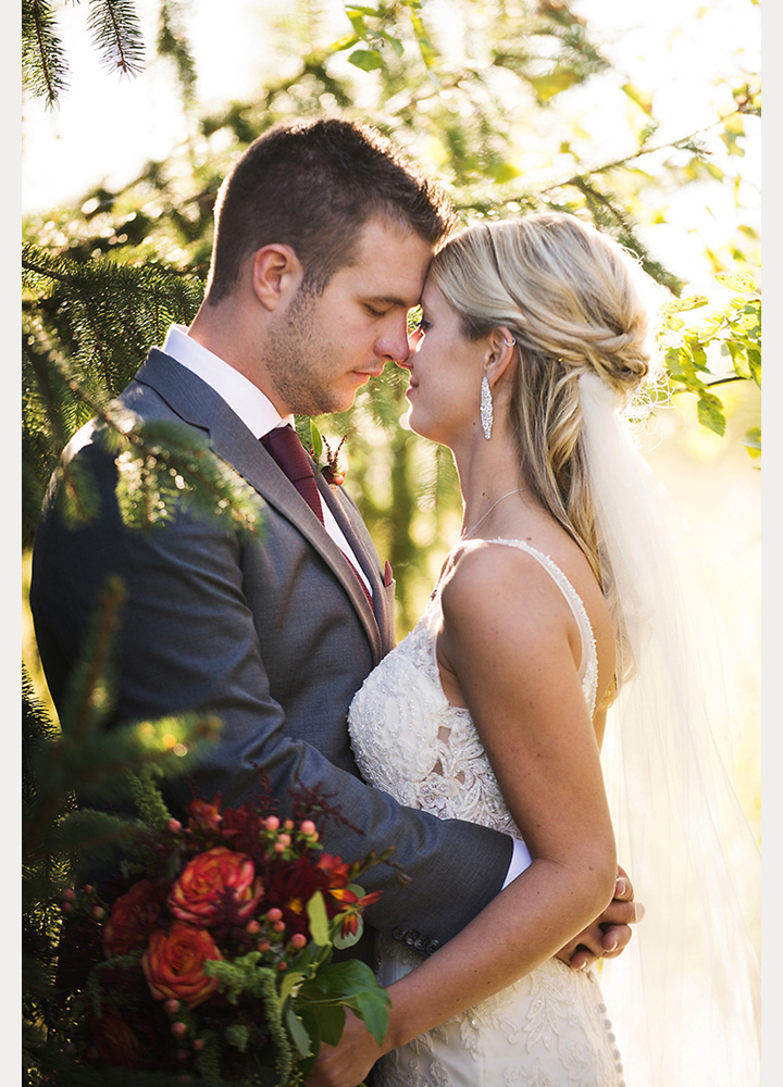 Bride Wears Sophia Tolli "Margot" For Her Early Autumn Wedding In Indiana 