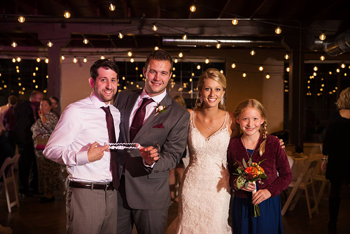 Bride Wears Sophia Tolli "Margot" For Her Early Autumn Wedding In Indiana 