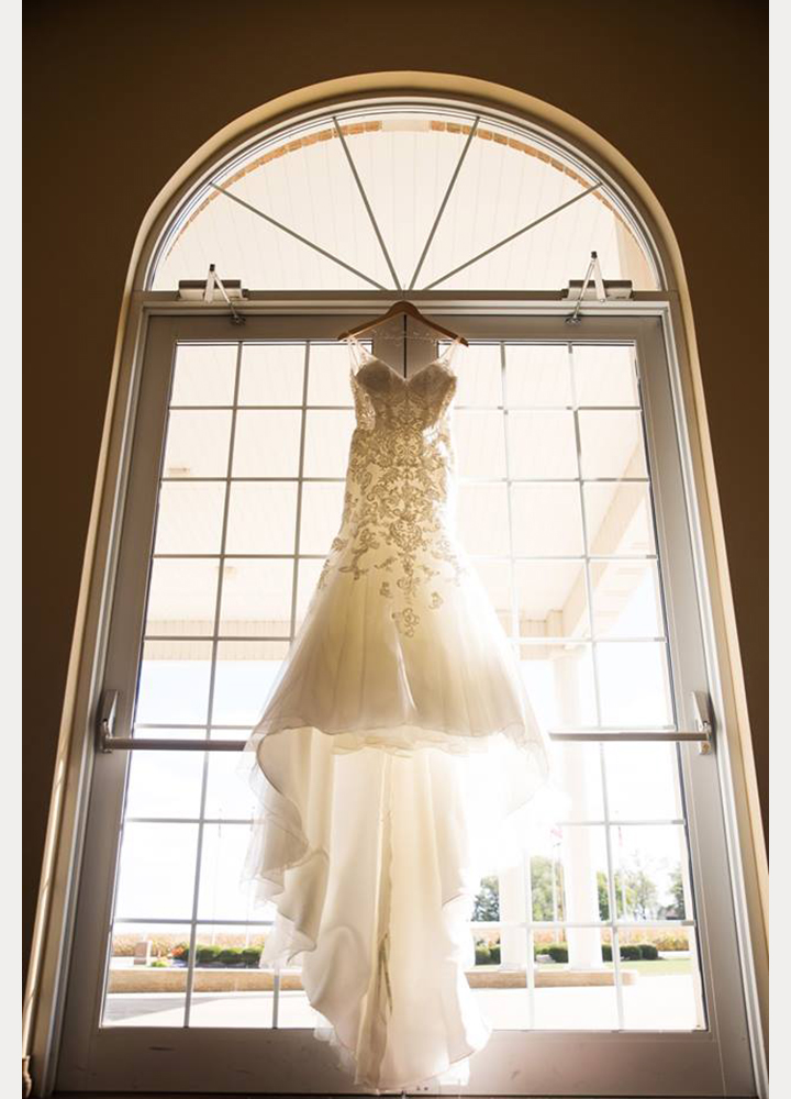 Bride Wears Sophia Tolli "Margot" For Her Early Autumn Wedding In Indiana 