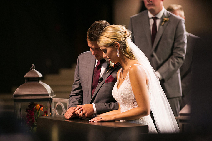 Bride Wears Sophia Tolli "Margot" For Her Early Autumn Wedding In Indiana 