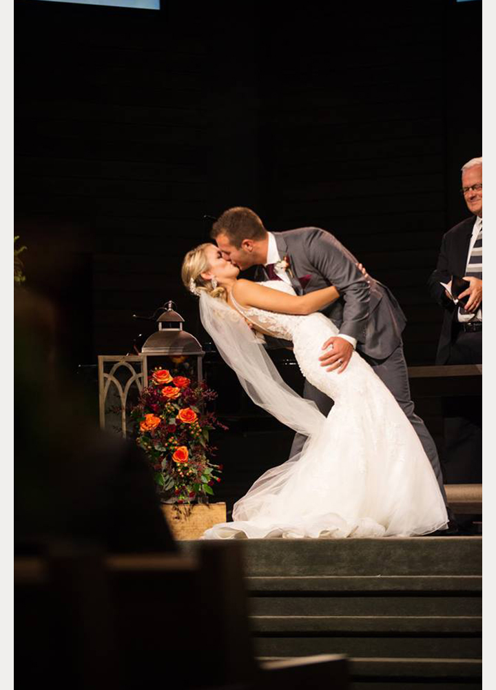 Bride Wears Sophia Tolli "Margot" For Her Early Autumn Wedding In Indiana 