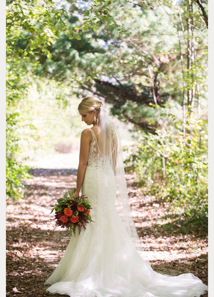 Bride Wears Sophia Tolli "Margot" For Her Early Autumn Wedding In Indiana 