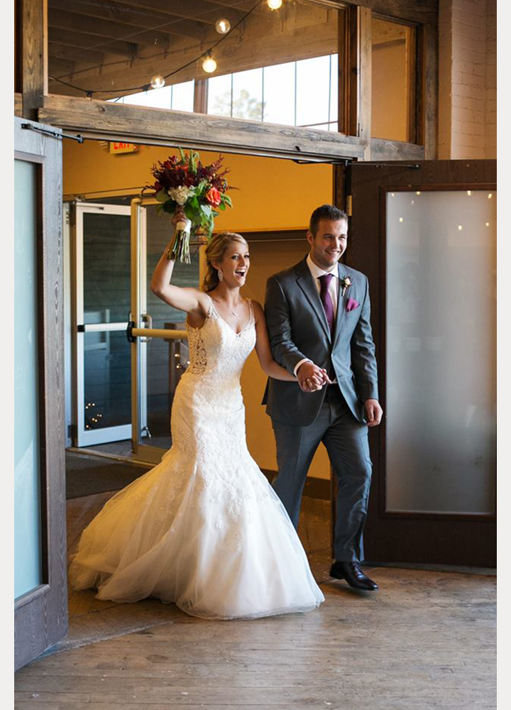 Bride Wears Sophia Tolli "Margot" For Her Early Autumn Wedding In Indiana 