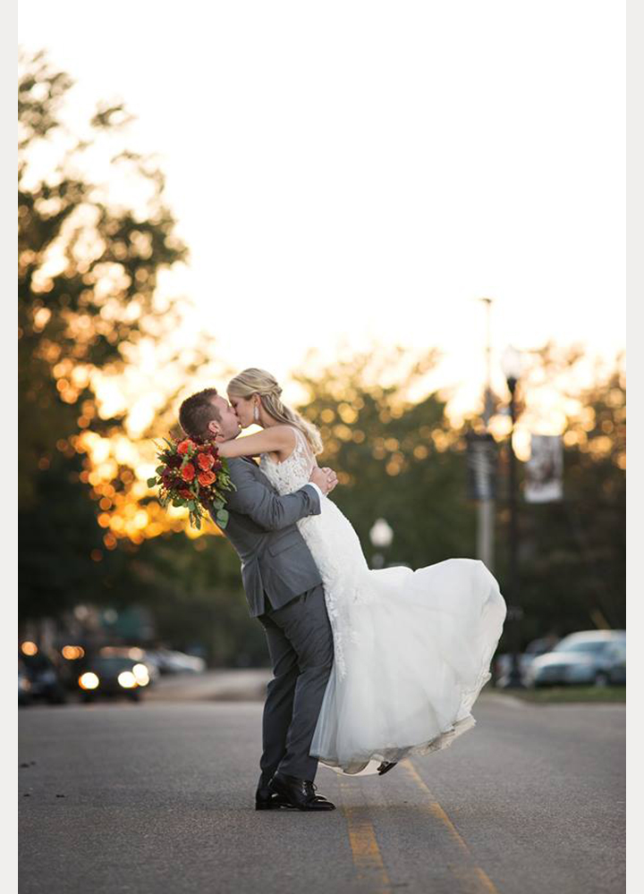 Bride Wears Sophia Tolli "Margot" For Her Early Autumn Wedding In Indiana 