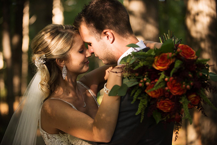 Bride Wears Sophia Tolli "Margot" For Her Early Autumn Wedding In Indiana 