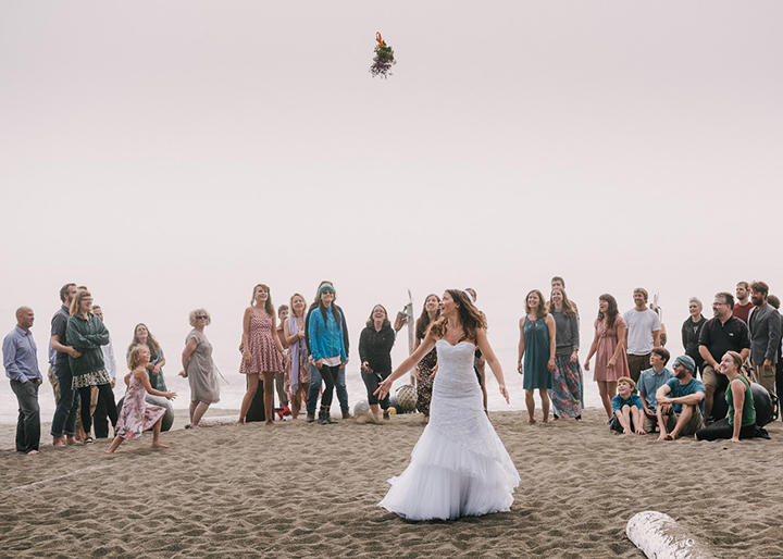 Magical Backcountry Wedding Wearing Sophia Tolli