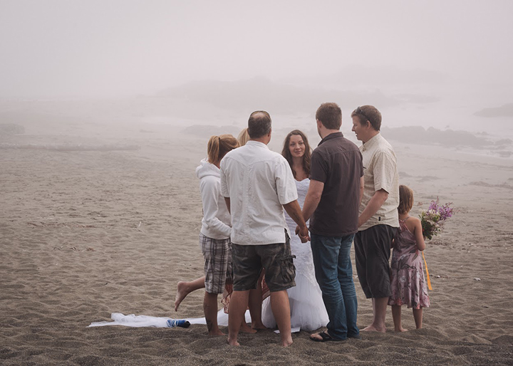 Magical Backcountry Wedding Wearing Sophia Tolli