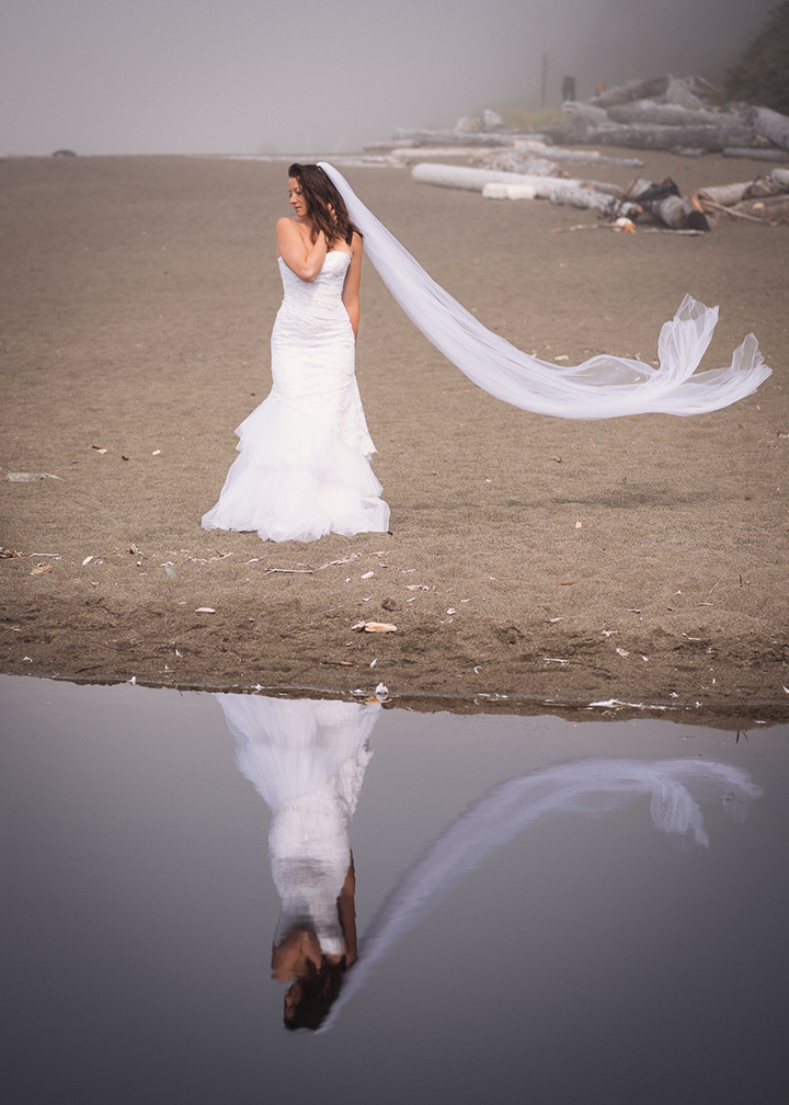 Magical Backcountry Wedding Wearing Sophia Tolli