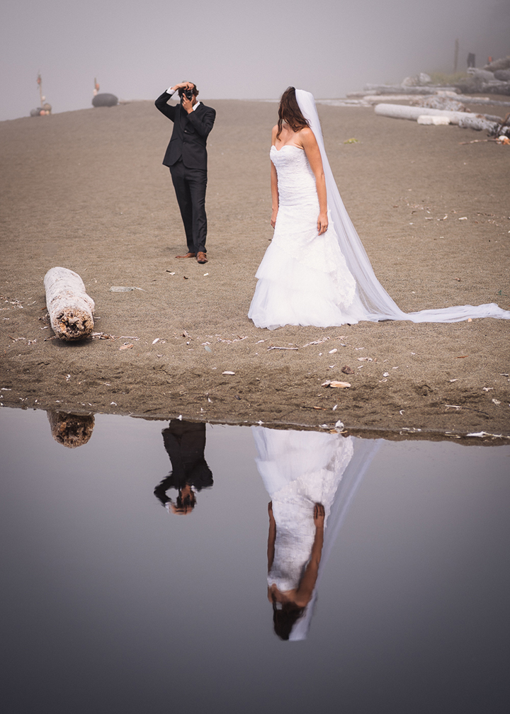 Magical Backcountry Wedding Wearing Sophia Tolli