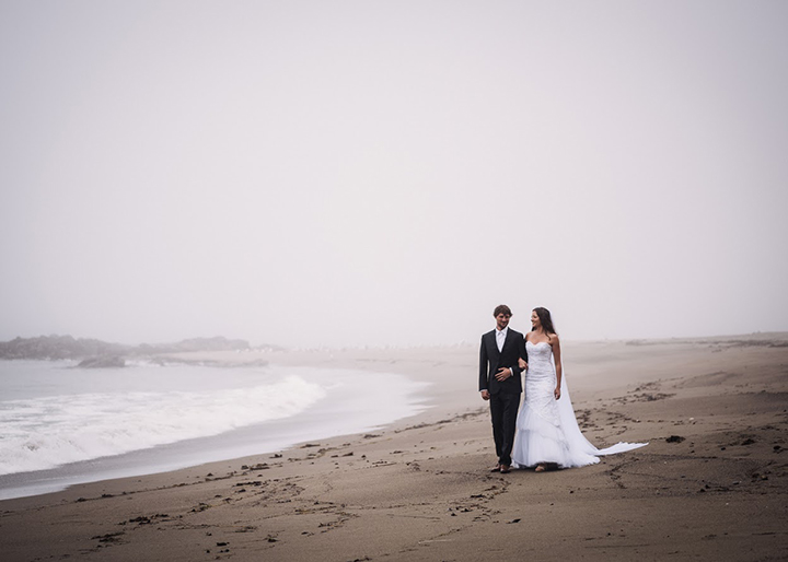 Magical Backcountry Wedding Wearing Sophia Tolli