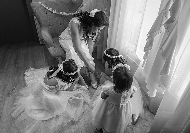 Elegant Bride Wears Sophia Tolli "Monaco" To Her Wedding In Madrid