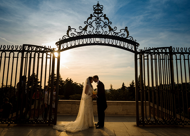 Elegant Bride Wears Sophia Tolli "Monaco" To Her Wedding In Madrid