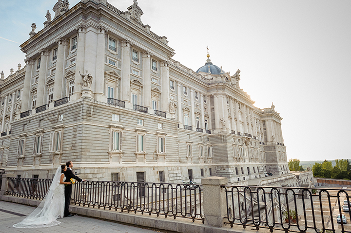 Elegant Bride Wears Sophia Tolli "Monaco" To Her Wedding In Madrid